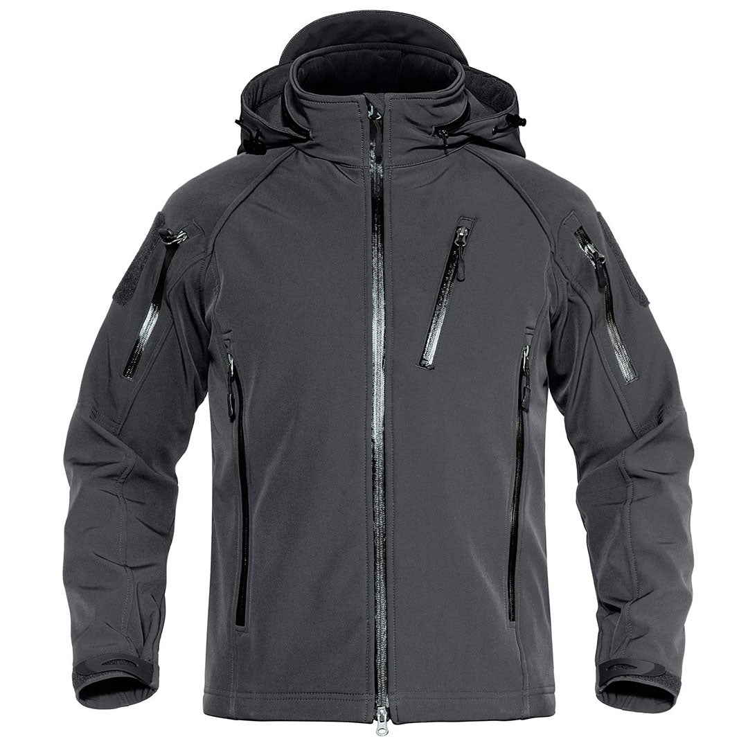 TACVASEN Dark Grey Men's Jacket Water Resistant Windproof Tactical Coats