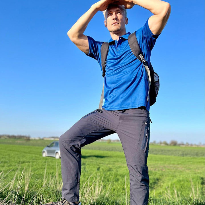 Men's Outdoor Sports Performance Polo Shirts - Men's Hiking Clothing