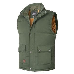 TACVASEN Army Green Men's Outerwear Vests with Fleece Liner Hiking Jacket