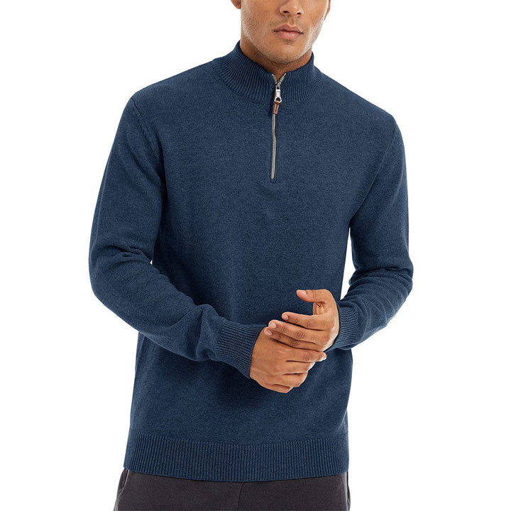 Men's Quarter-Zip Sweater Casual Pullover Knitted Jumper - Fall Winter 2022