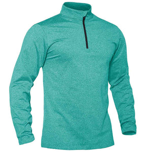 TACVASEN Light Green Men's Quarter Zip Thermal Fleece Lined Pullover Sweatshirt
