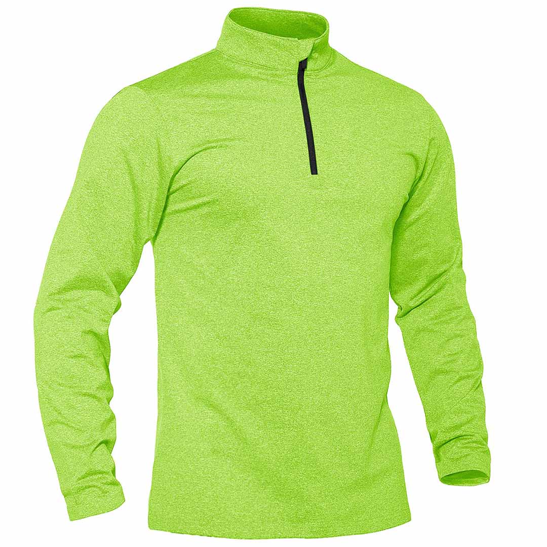 TACVASEN Green Men's Quarter Zip Thermal Fleece Lined Pullover Sweatshirt