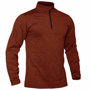 TACVASEN Dark Orange Men's Quarter Zip Thermal Fleece Lined Pullover Sweatshirt