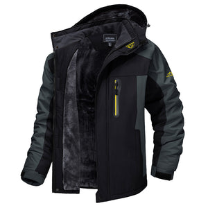 TACVASEN Black Grey Insulated Fleece Lined Winter Ski Jacket