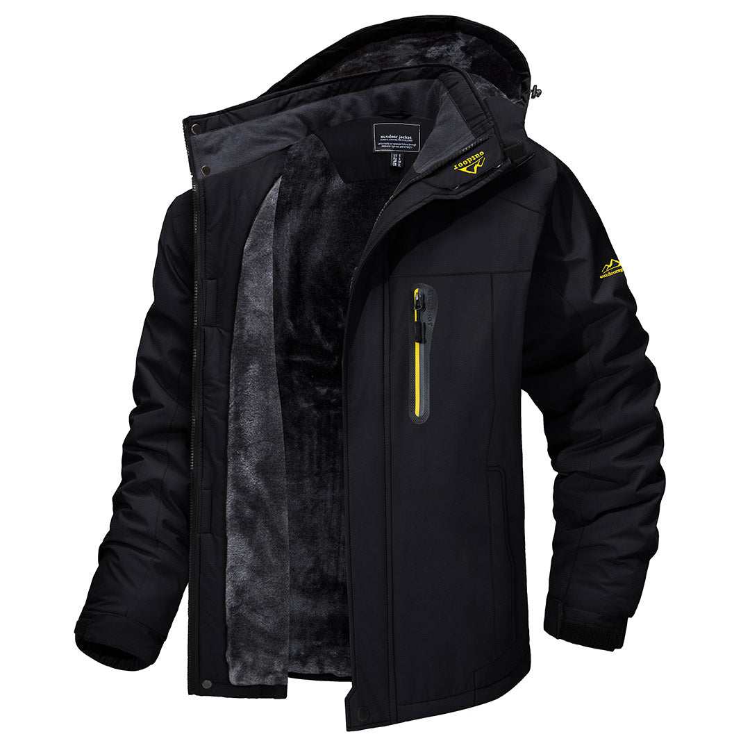 TACVASEN Black Insulated Fleece Lined Winter Ski Jacket