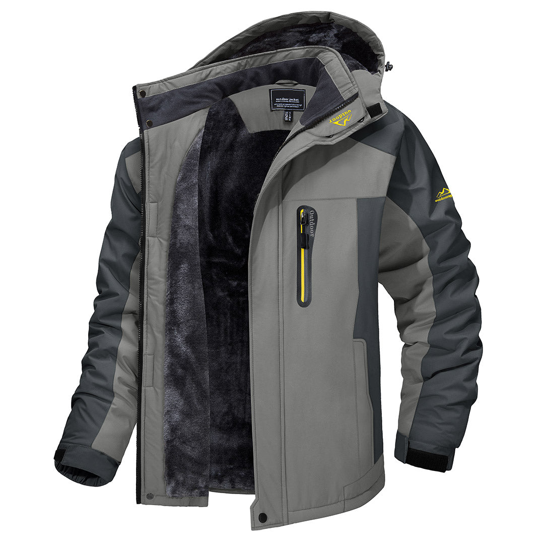 TACVASEN Light Grey Insulated Fleece Lined Winter Ski Jacket