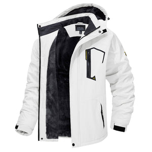TACVASEN White Insulated Fleece Lined Winter Snow Jacket