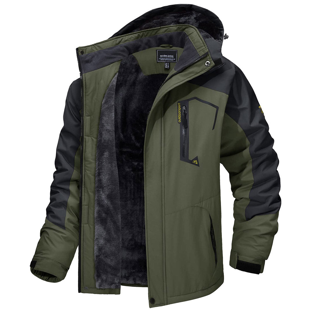 TACVASEN Army Green Insulated Fleece Lined Winter Snow Jacket