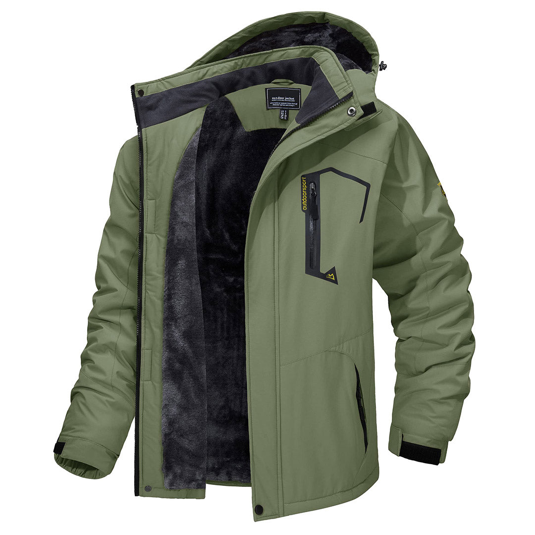 TACVASEN Grey Green Insulated Fleece Lined Winter Snow Jacket