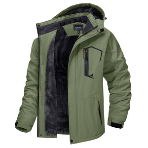 TACVASEN Grey Green Insulated Fleece Lined Winter Snow Jacket