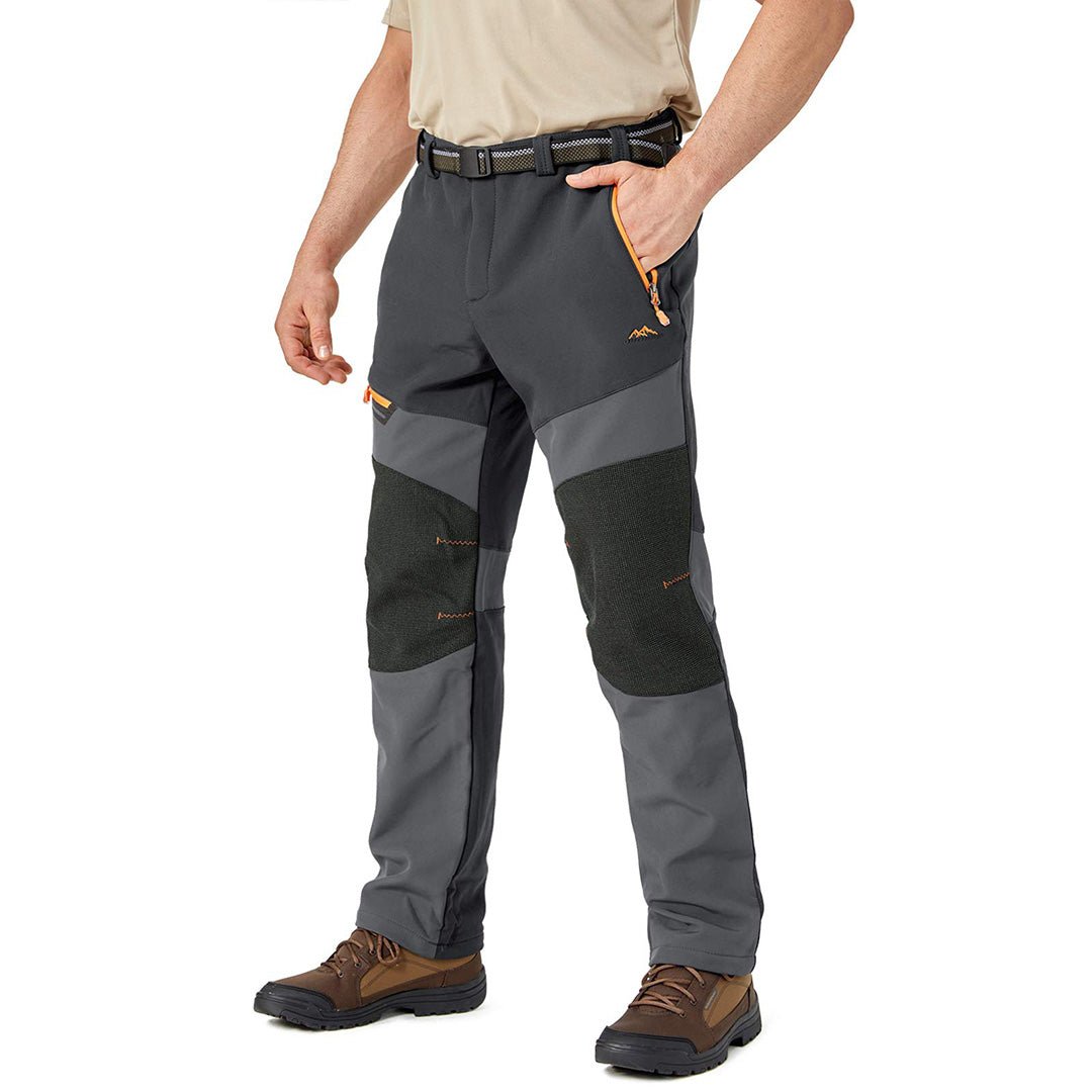 TACVASEN Dark Grey Men's Snow Hiking Water - Resistant Ski Fleece Lined Pants