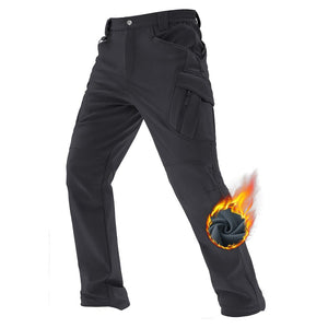 TACVASEN Black Men's Softshell Ski Tactical Military Hiking Pants