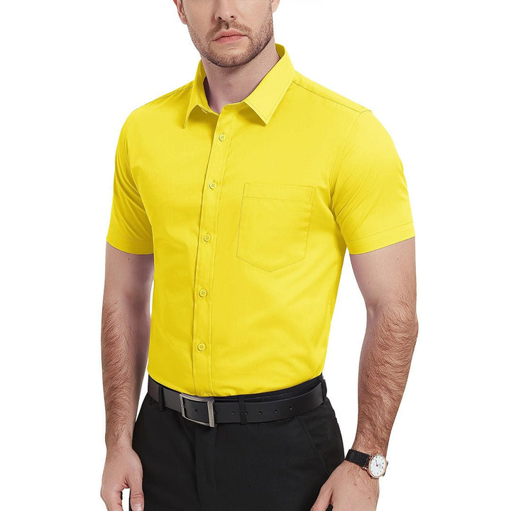 Men's Summer Casual Regular Fit Button Down Short Sleeve T-shirt - Men's Polo Shirts