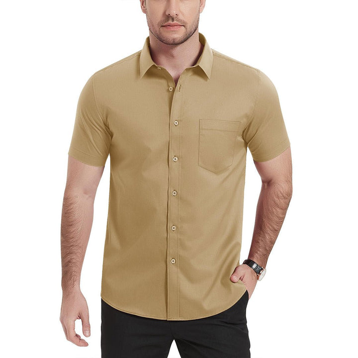 Men's Summer Casual Regular Fit Button Down Short Sleeve T-shirt - Men's Polo Shirts