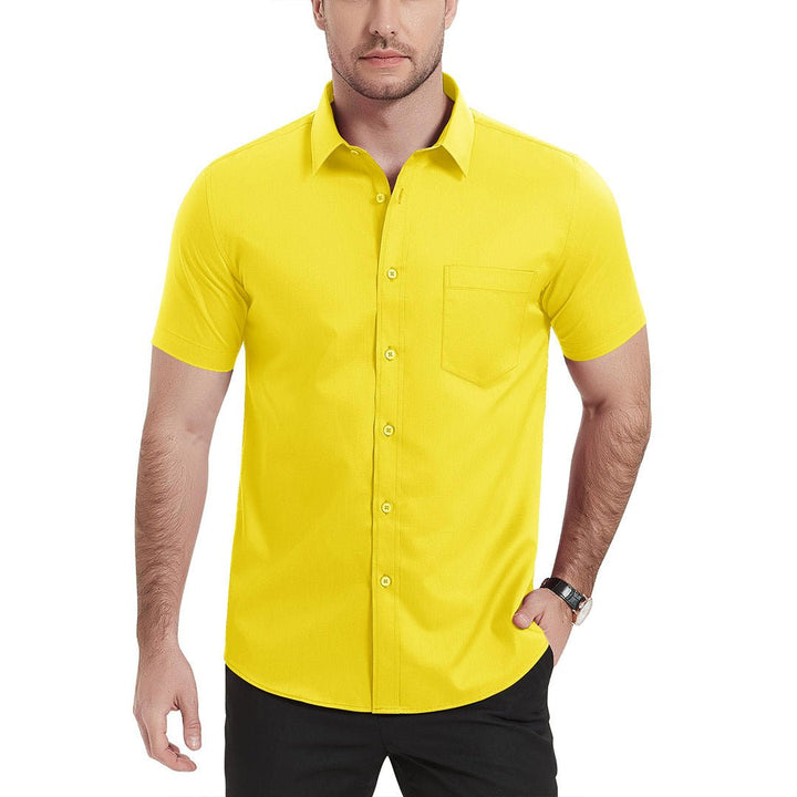 Men's Summer Casual Regular Fit Button Down Short Sleeve T-shirt - Men's Polo Shirts