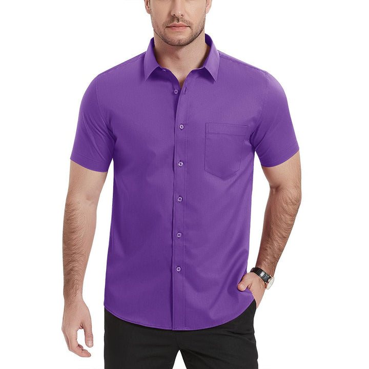 Men's Summer Casual Regular Fit Button Down Short Sleeve T-shirt - Men's Polo Shirts