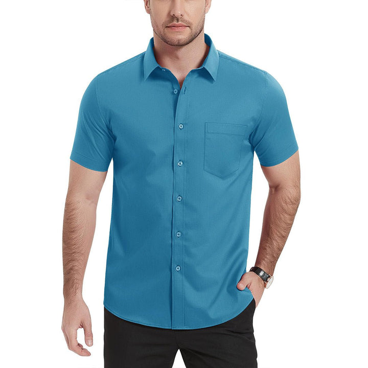 Men's Summer Casual Regular Fit Button Down Short Sleeve T-shirt - Men's Polo Shirts