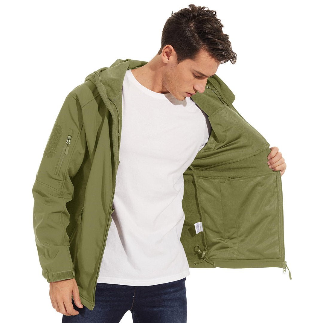 TACVASEN Navy Men's Tactical Jacket with Hood Softshell Coat