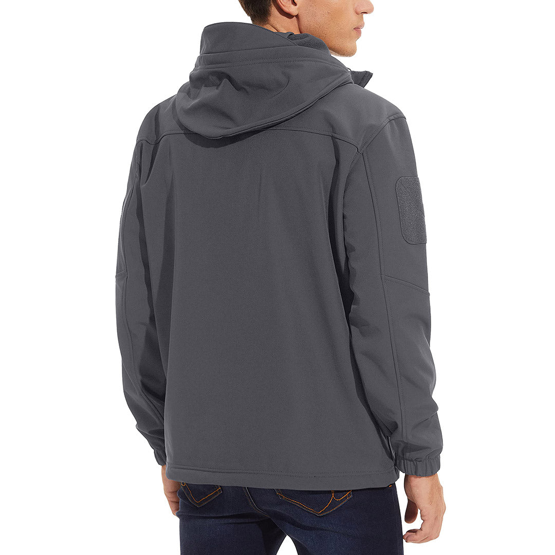 TACVASEN Navy Men's Tactical Jacket with Hood Softshell Coat