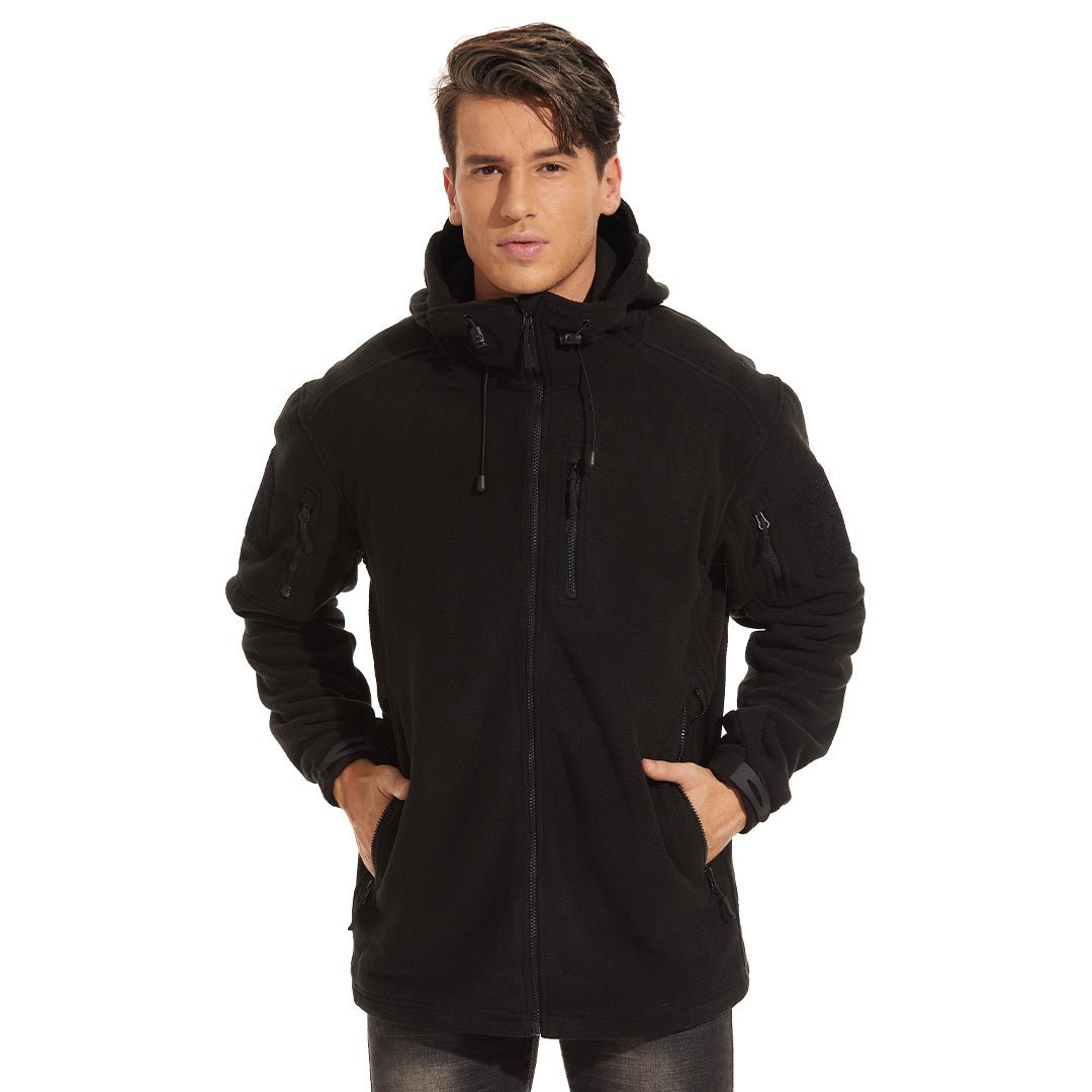 TACVASEN Army Green Men's Tactical Fleece Jacket Hoodie Winter Down Jackets