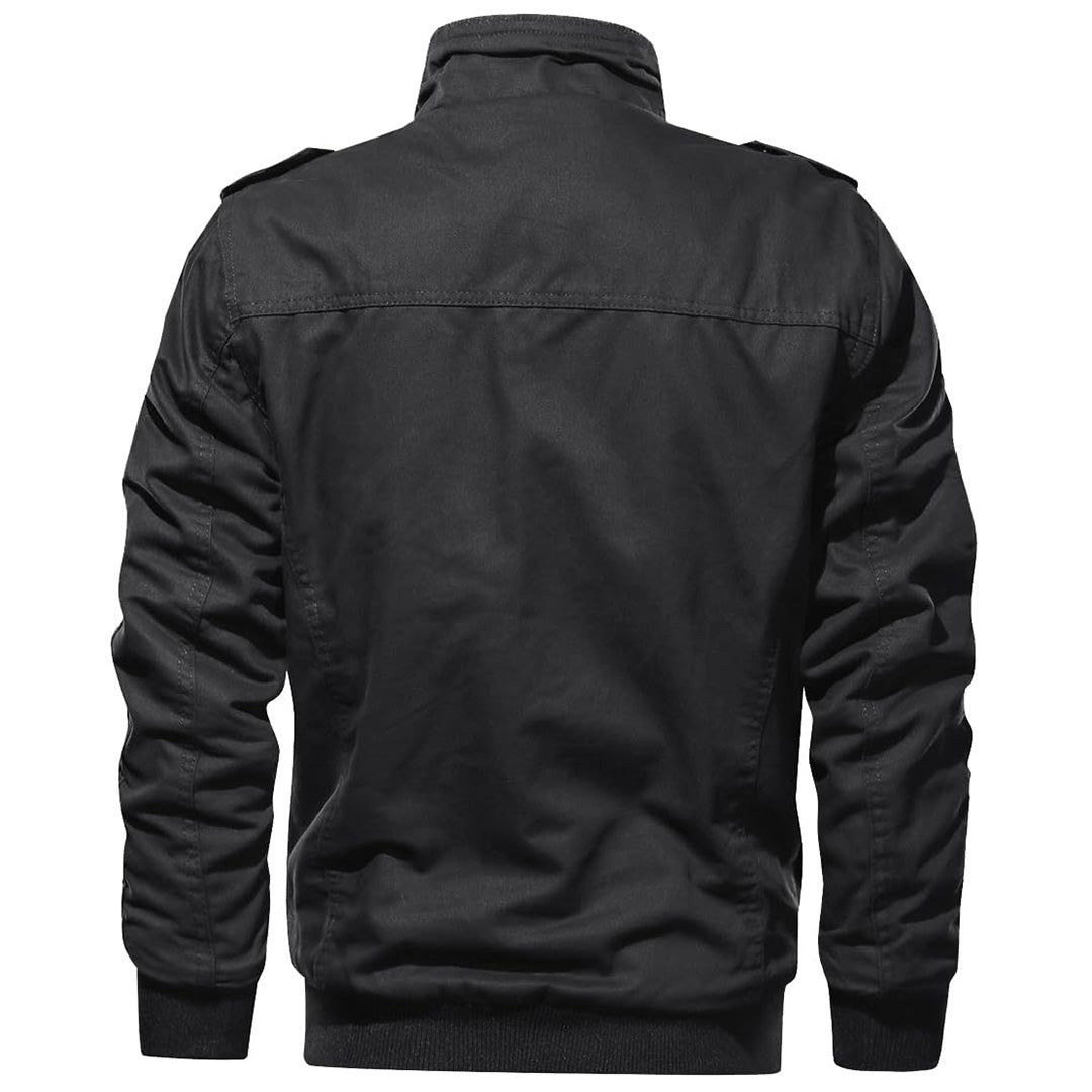 TACVASEN Black Men's Military Cargo Jacket Lightweight Tactical Windbreaker