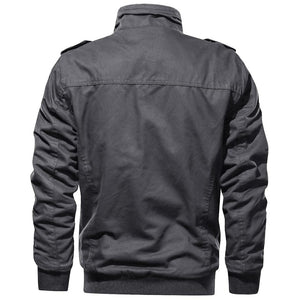 TACVASEN Dark Grey Men's Military Cargo Jacket Lightweight Tactical Windbreaker
