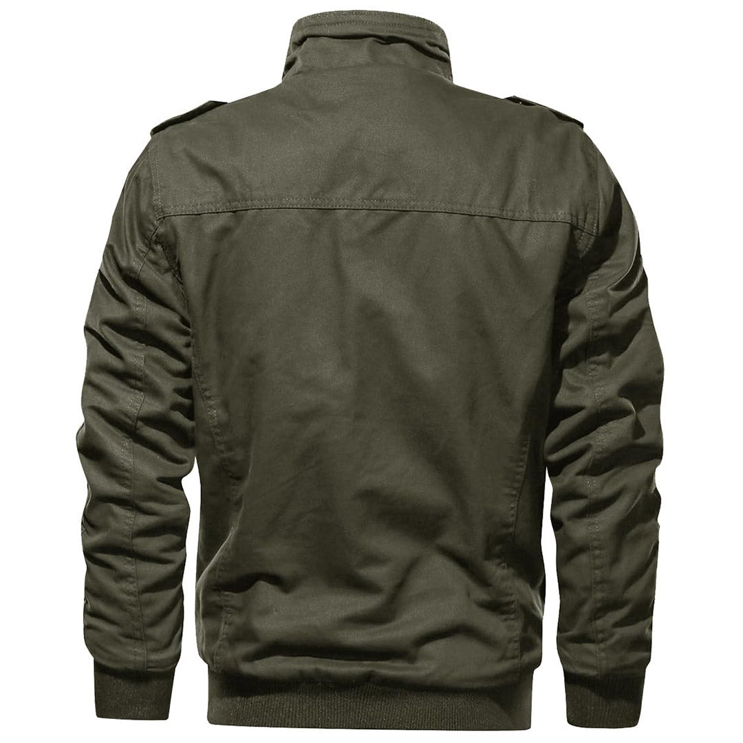 TACVASEN Army Green Men's Military Cargo Jacket Lightweight Tactical Windbreaker