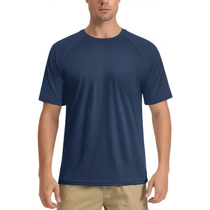 TACVASEN Blue Men's UPF 50+ Breathable Quick - Dry Outdoor Swim T-Shirt