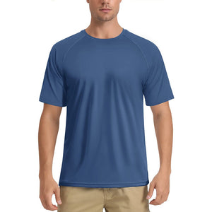 TACVASEN Blue Men's UPF 50+ Breathable Quick - Dry Outdoor Swim T-Shirt