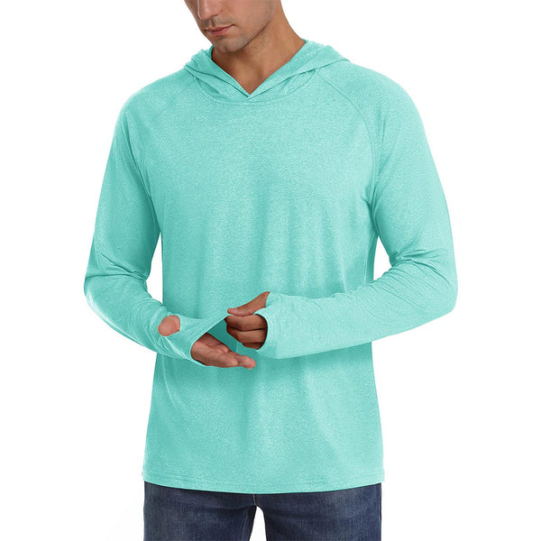 Men's UPF 50+ Sun Protection Hoodies with Thumb Holes - Men's Running Shirts
