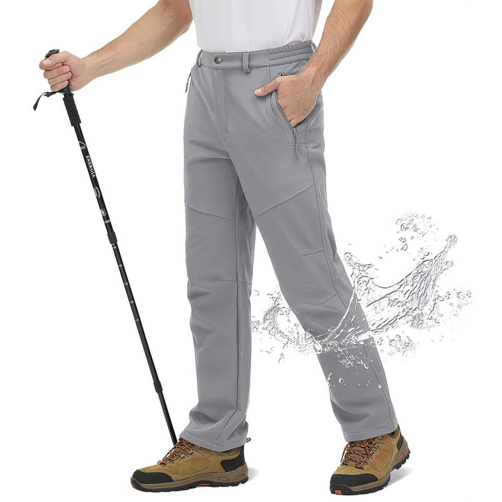 Men's Water-Resistant Ski Fleece Lining Soft Shell Hiking Pants - Men's Hiking Clothing
