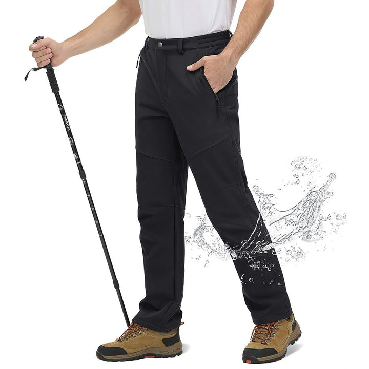 Men's Water-Resistant Ski Fleece Lining Soft Shell Hiking Pants - Men's Hiking Clothing