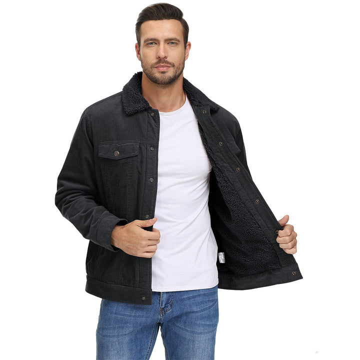 Men's Winter Corduroy Cotton Jacket Turn Down Collar - Fall Winter 2022