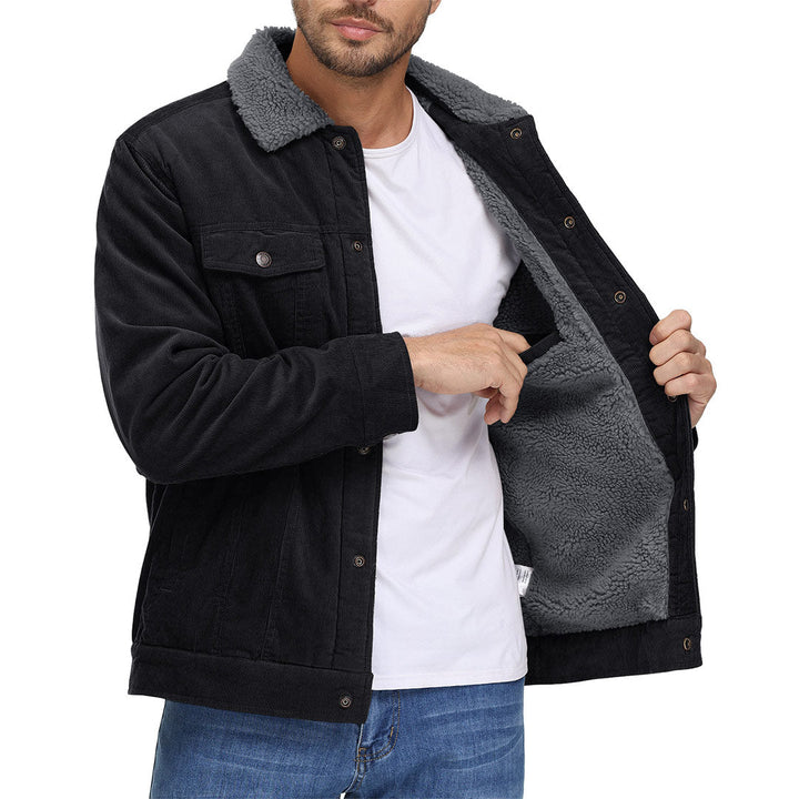 Men's Winter Corduroy Cotton Jacket Turn Down Collar - Fall Winter 2022