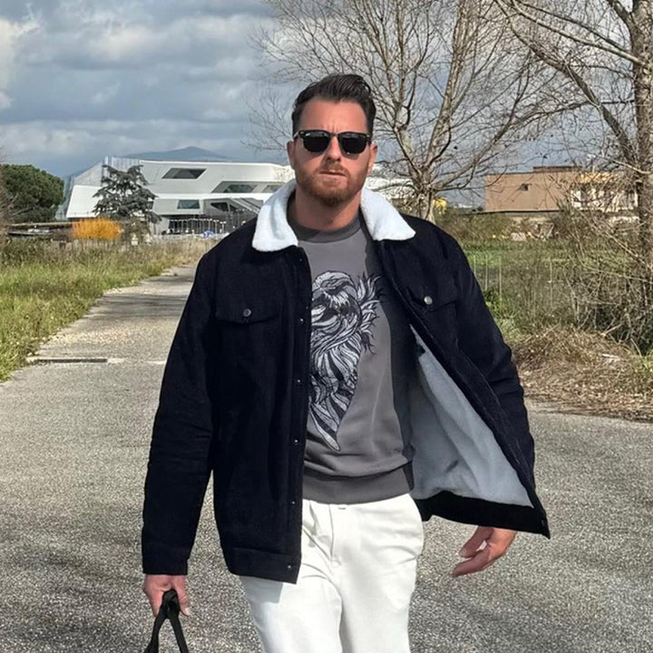 Men's Winter Corduroy Cotton Jacket Turn Down Collar - Fall Winter 2022