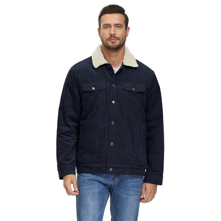 Men's Winter Corduroy Cotton Jacket Turn Down Collar - Fall Winter 2022