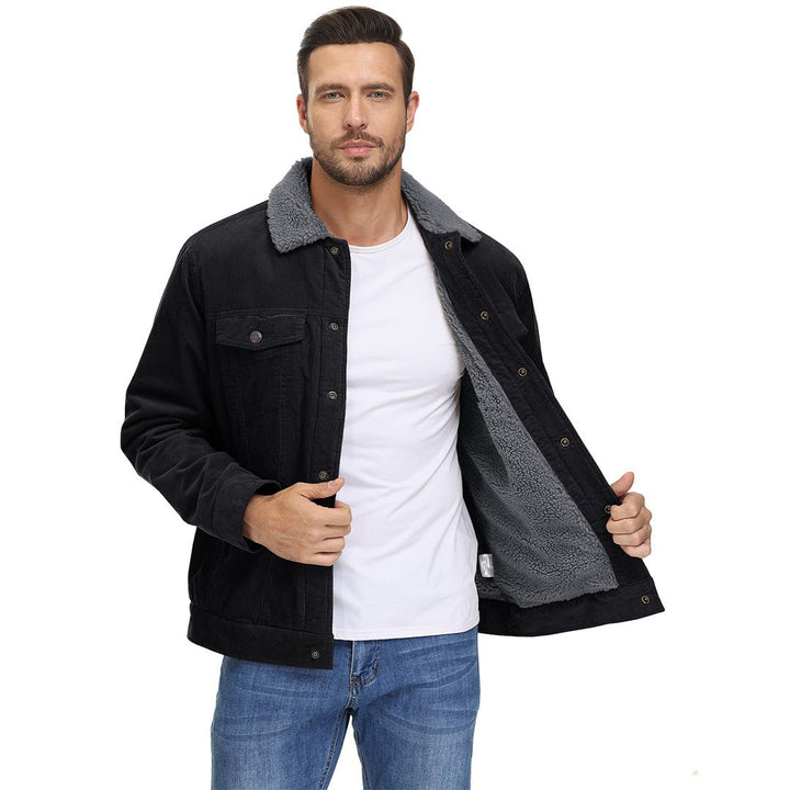Men's Winter Corduroy Cotton Jacket Turn Down Collar - Fall Winter 2022