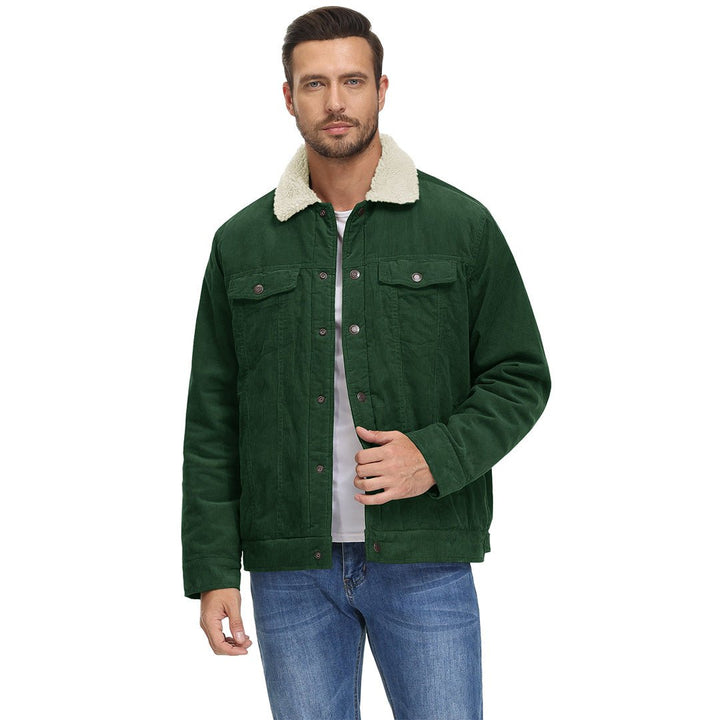 Men's Winter Corduroy Cotton Jacket Turn Down Collar - Fall Winter 2022