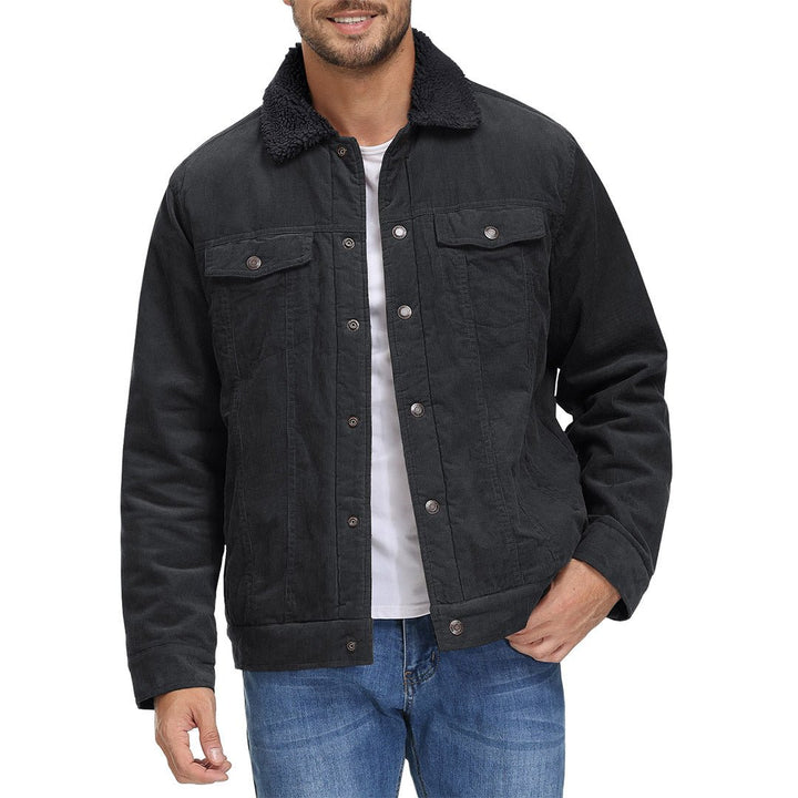 Men's Winter Corduroy Cotton Jacket Turn Down Collar - Fall Winter 2022