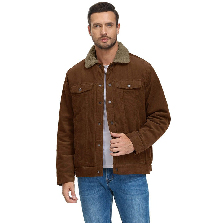 Men's Winter Corduroy Cotton Jacket Turn Down Collar - Fall Winter 2022