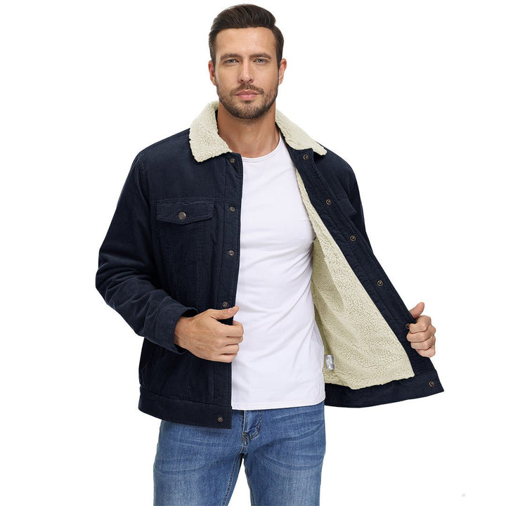 Men's Winter Corduroy Cotton Jacket Turn Down Collar - Fall Winter 2022