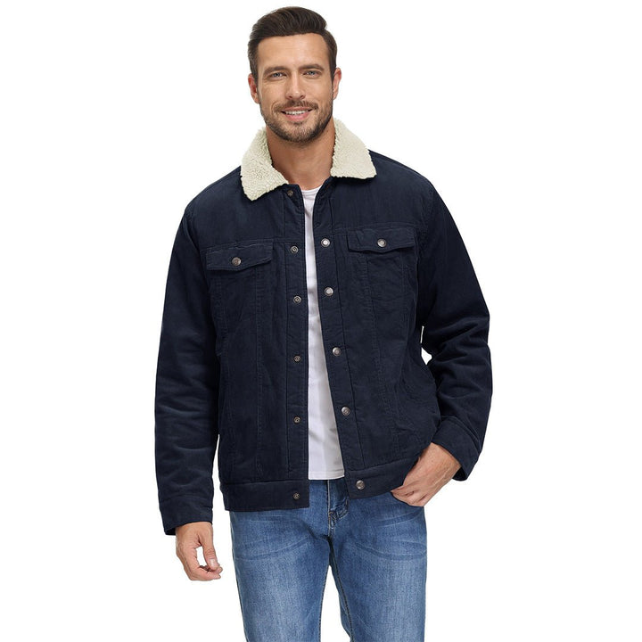 Men's Winter Corduroy Cotton Jacket Turn Down Collar - Fall Winter 2022