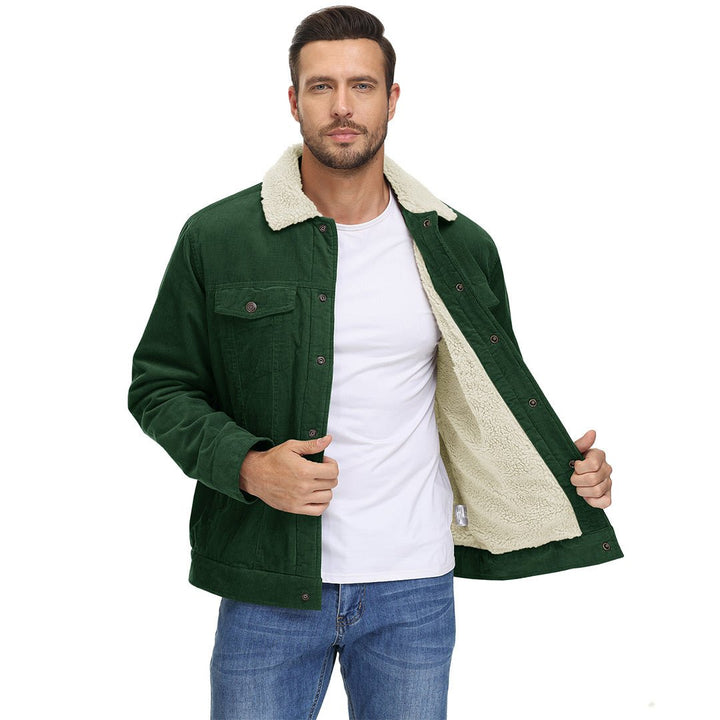 Men's Winter Corduroy Cotton Jacket Turn Down Collar - Fall Winter 2022