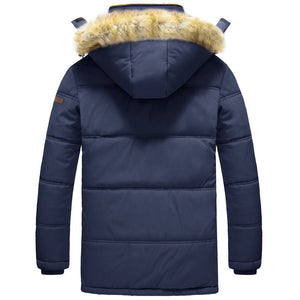 TACVASEN Black Men's Winter Jacket with Hood Water Repellent Windproof Coat