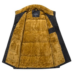 TACVASEN Khaki Men's Winter Vests Sleeveless Jackets Padded Coat