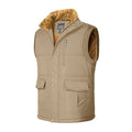 TACVASEN Khaki Men's Winter Vests Sleeveless Jackets Padded Coat