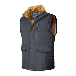 TACVASEN Dark Grey Men's Winter Vests Sleeveless Jackets Padded Coat