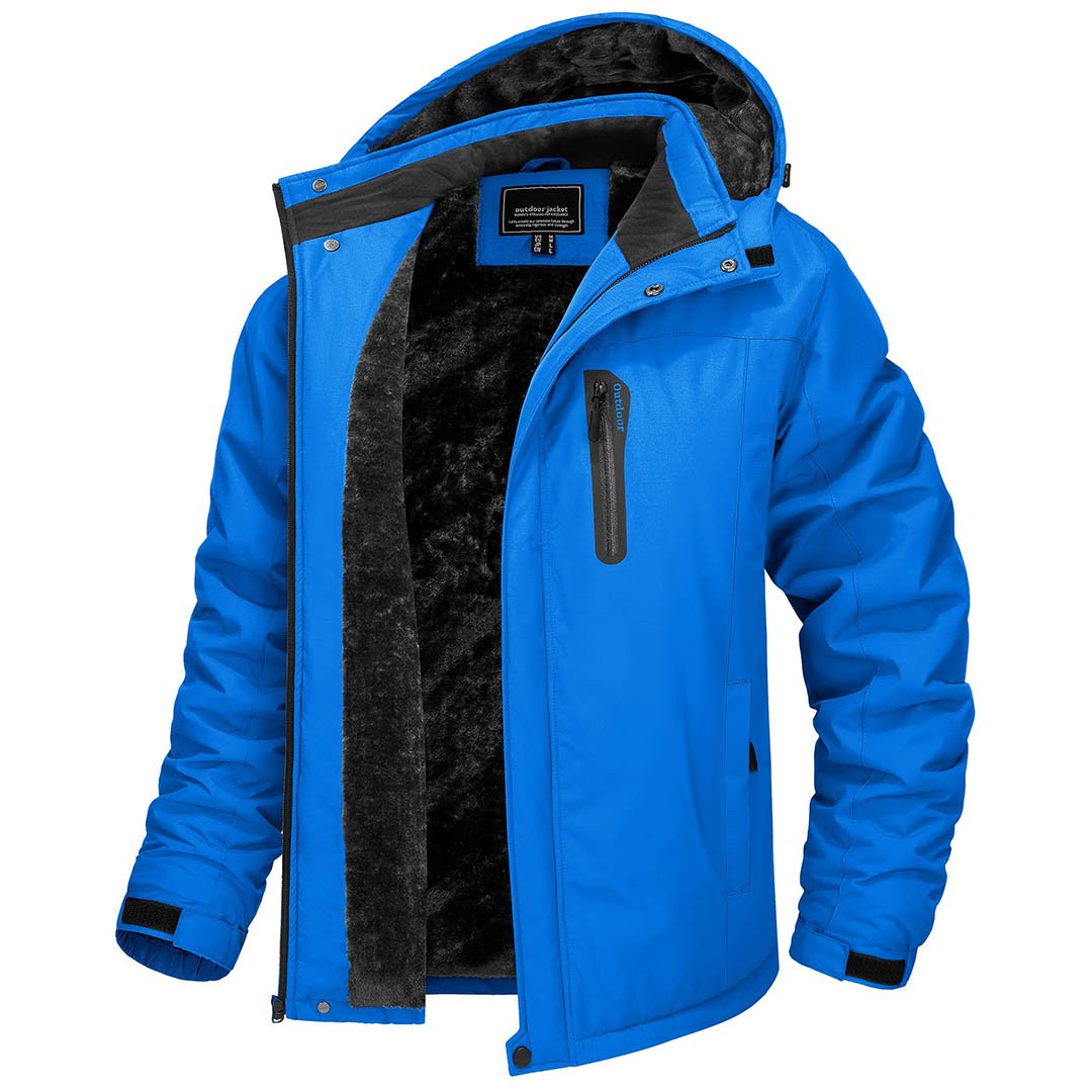 Men's Windproof Fleece Lined Winter Hiking Jacket for Outdoor
