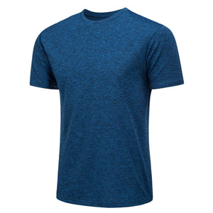 TACVASEN Blue Men's Quick - Dry Solid Round Neck T-shirt