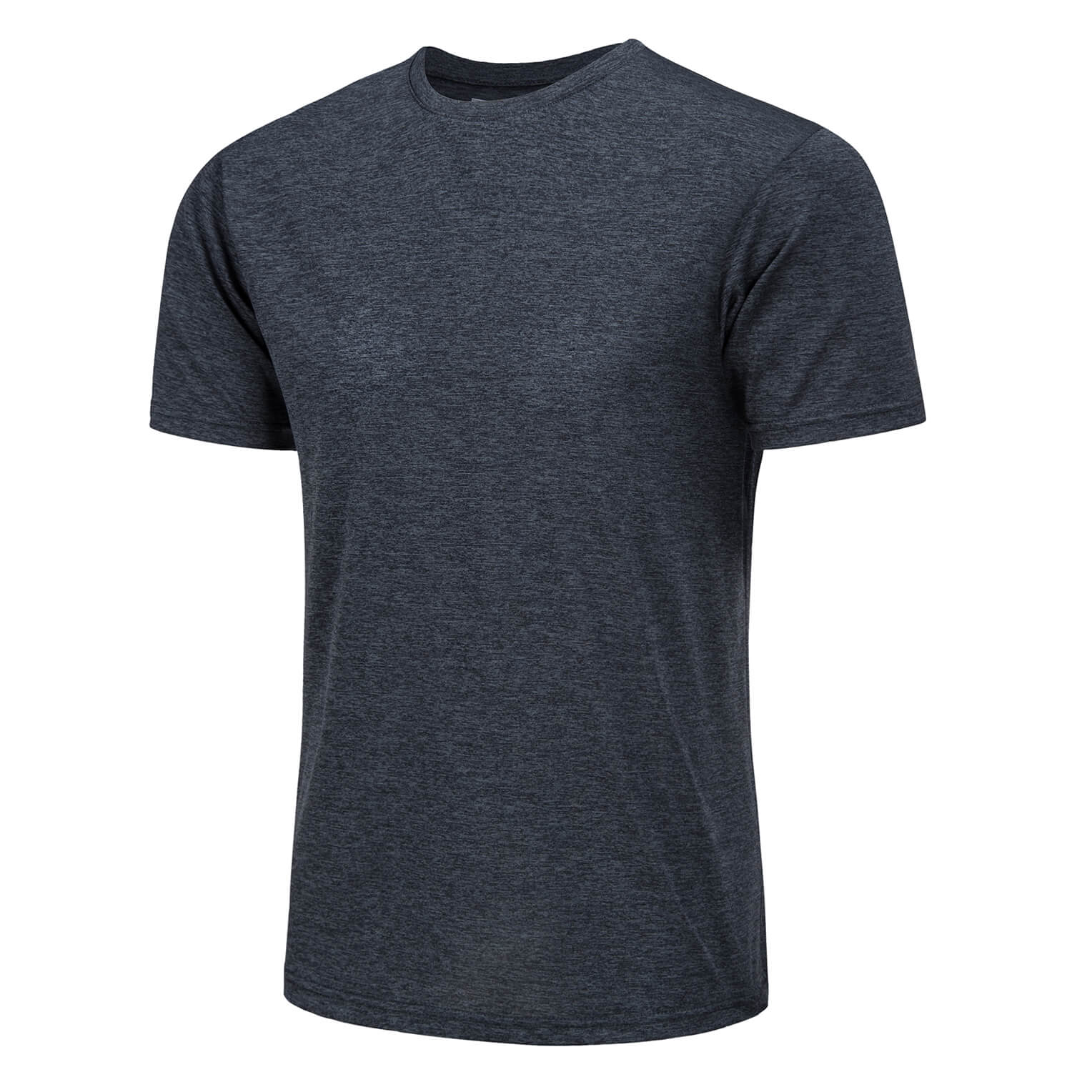 TACVASEN Black Men's Quick - Dry Solid Round Neck T-shirt